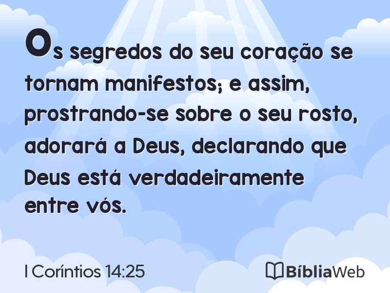 I Coríntios 14:25 em imagem para compartilhar