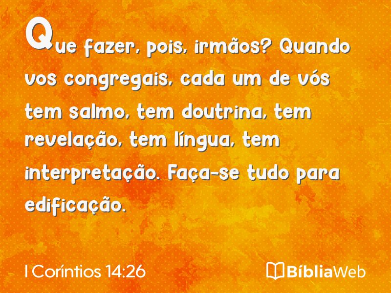 I Coríntios 14:26 em imagem para compartilhar