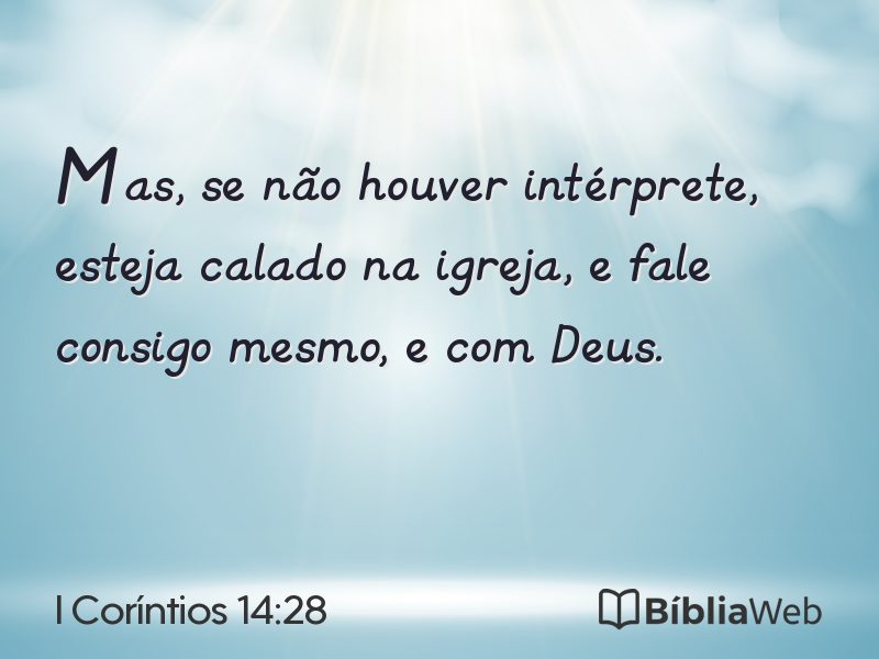 I Coríntios 14:28 em imagem para compartilhar