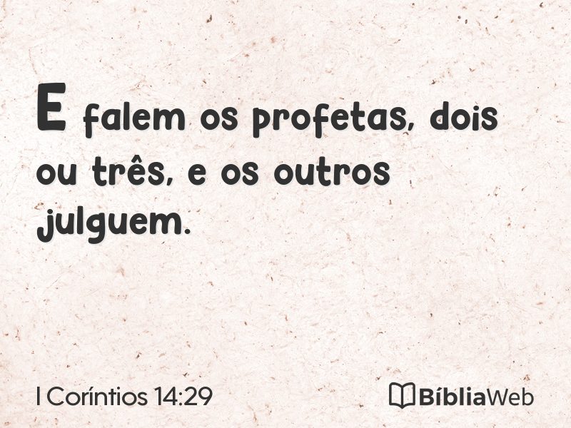 I Coríntios 14:29 em imagem para compartilhar