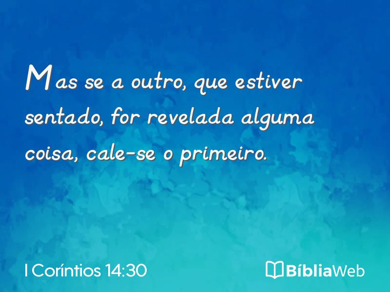I Coríntios 14:30 em imagem para compartilhar