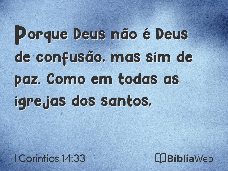 I Coríntios 14:33 em imagem para compartilhar