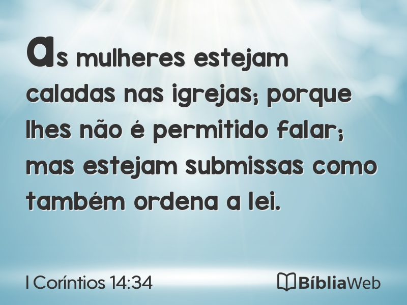 I Coríntios 14:34 em imagem para compartilhar