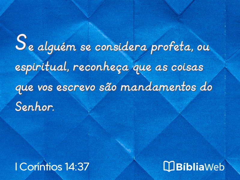 I Coríntios 14:37 em imagem para compartilhar