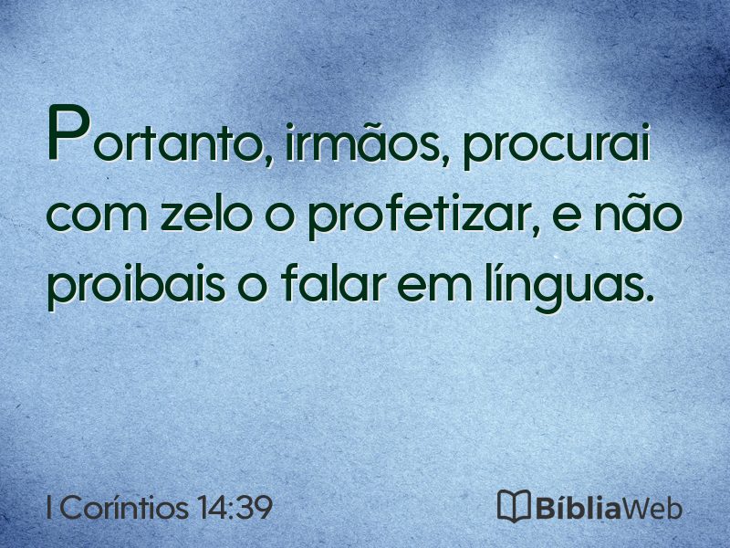 I Coríntios 14:39 em imagem para compartilhar