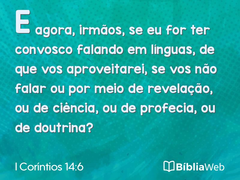 I Coríntios 14:6 em imagem para compartilhar