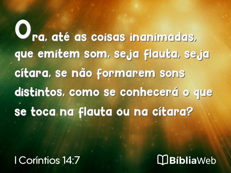 I Coríntios 14:7 em imagem para compartilhar