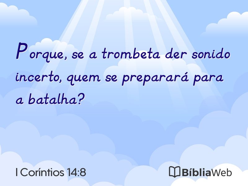 I Coríntios 14:8 em imagem para compartilhar