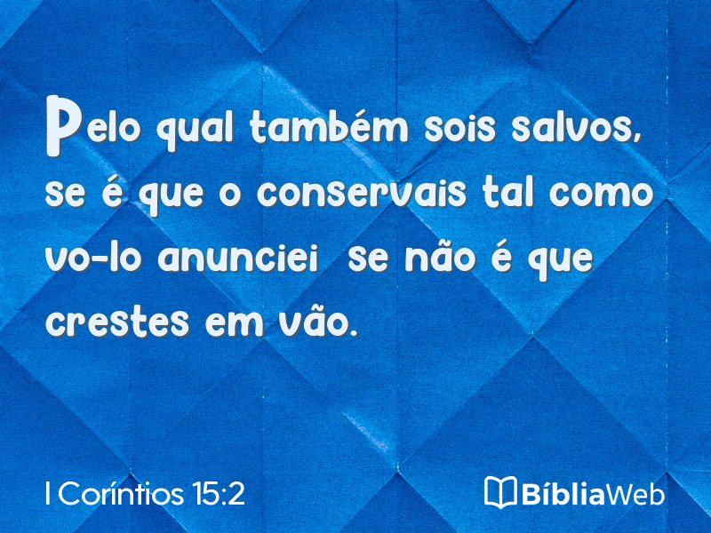 I Coríntios 15:2 em imagem para compartilhar