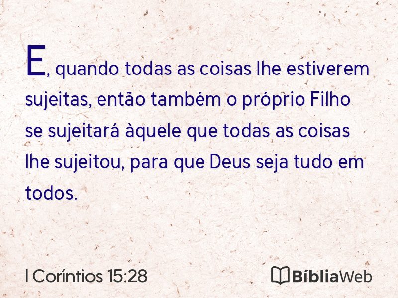I Coríntios 15:28 em imagem para compartilhar