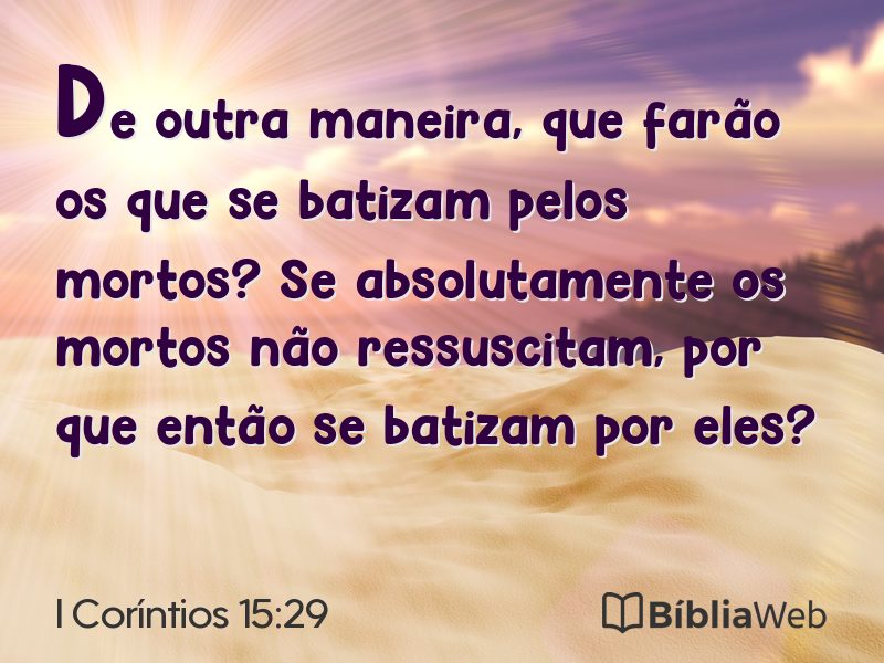 I Coríntios 15:29 em imagem para compartilhar