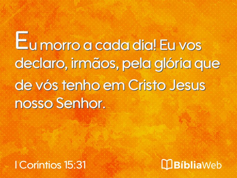I Coríntios 15:31 em imagem para compartilhar