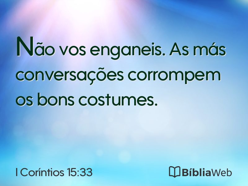 I Coríntios 15:33 em imagem para compartilhar