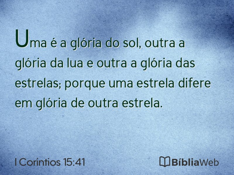 I Coríntios 15:41 em imagem para compartilhar