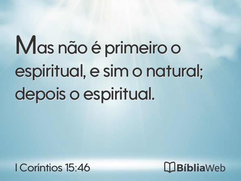 I Coríntios 15:46 em imagem para compartilhar