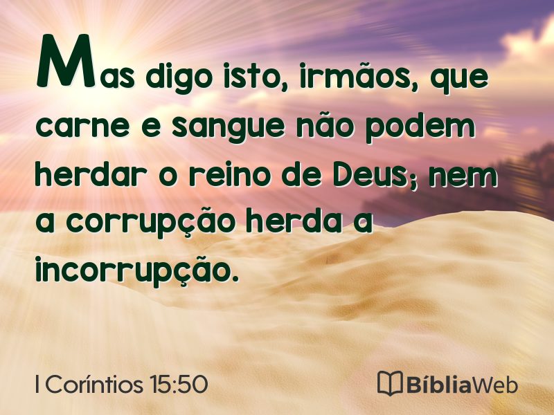 I Coríntios 15:50 em imagem para compartilhar