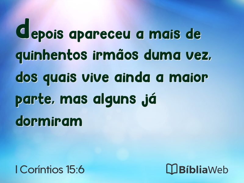 I Coríntios 15:6 em imagem para compartilhar