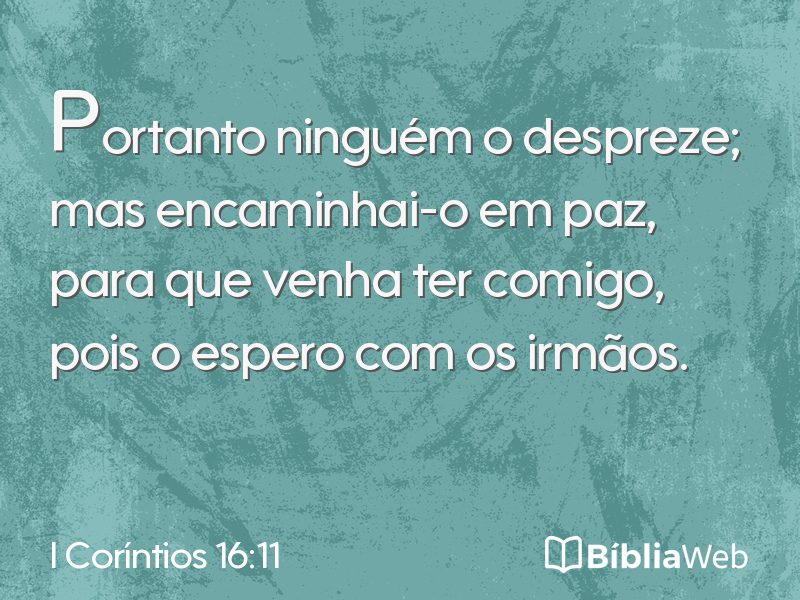 I Coríntios 16:11 em imagem para compartilhar