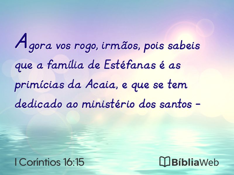 I Coríntios 16:15 em imagem para compartilhar
