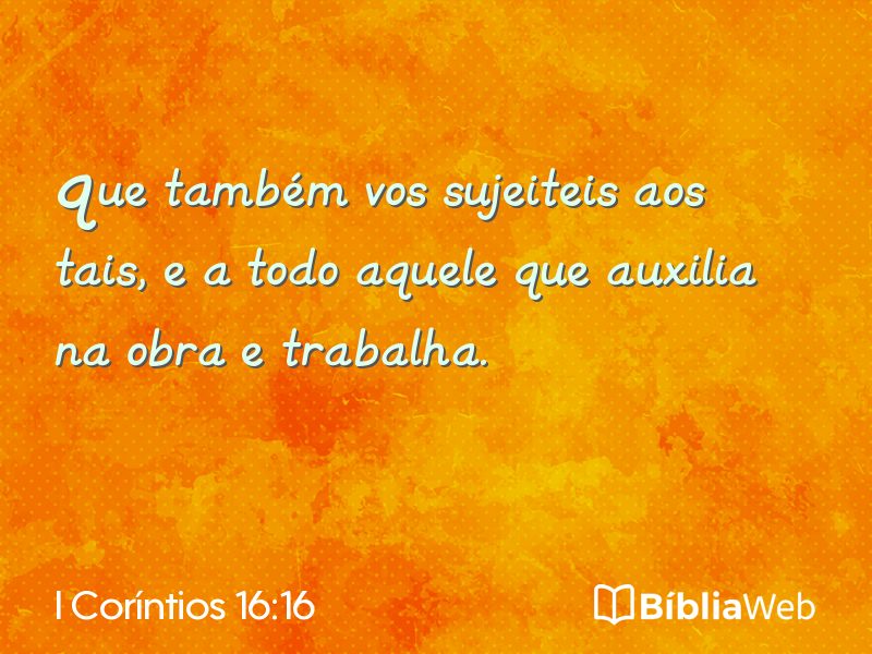 I Coríntios 16:16 em imagem para compartilhar
