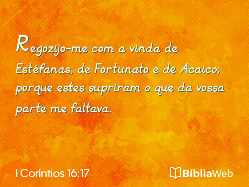 I Coríntios 16:17 em imagem para compartilhar