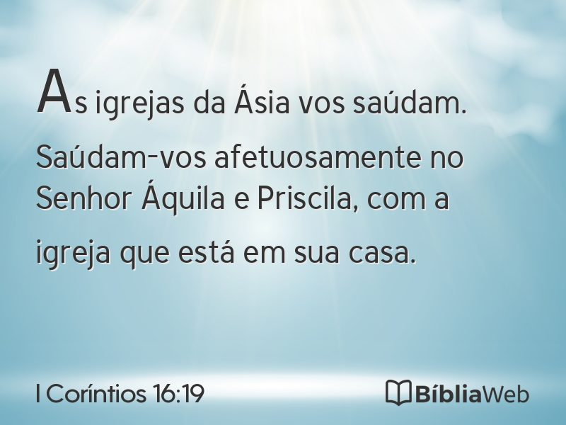 I Coríntios 16:19 em imagem para compartilhar