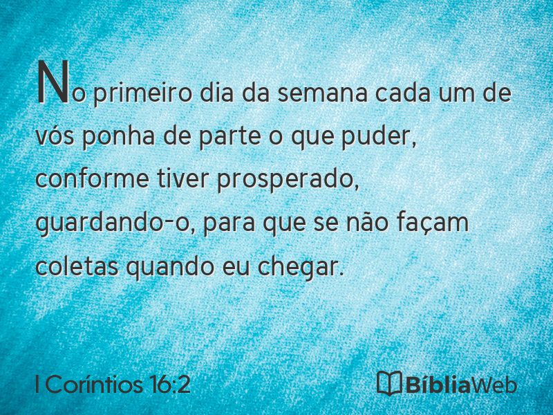 I Coríntios 16:2 em imagem para compartilhar