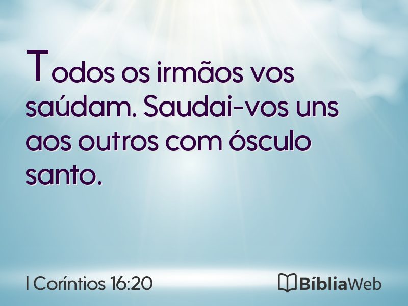 I Coríntios 16:20 em imagem para compartilhar