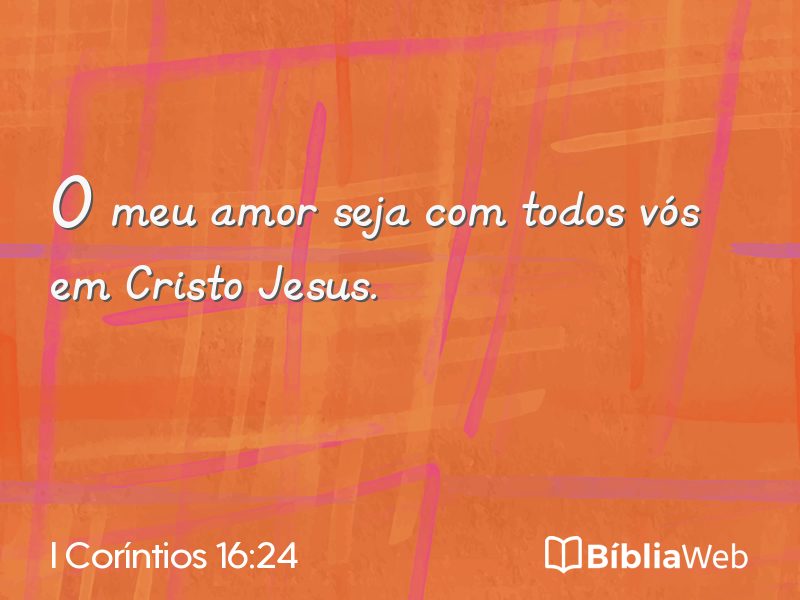I Coríntios 16:24 em imagem para compartilhar