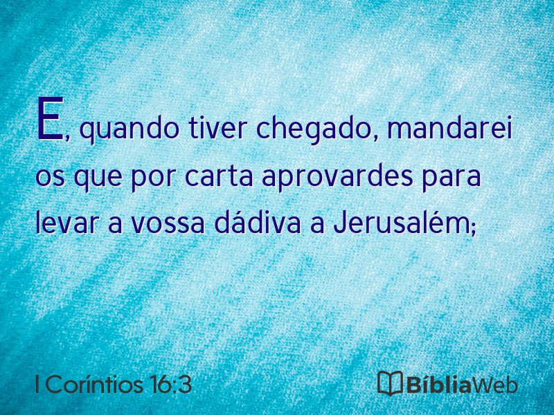 I Coríntios 16:3 em imagem para compartilhar