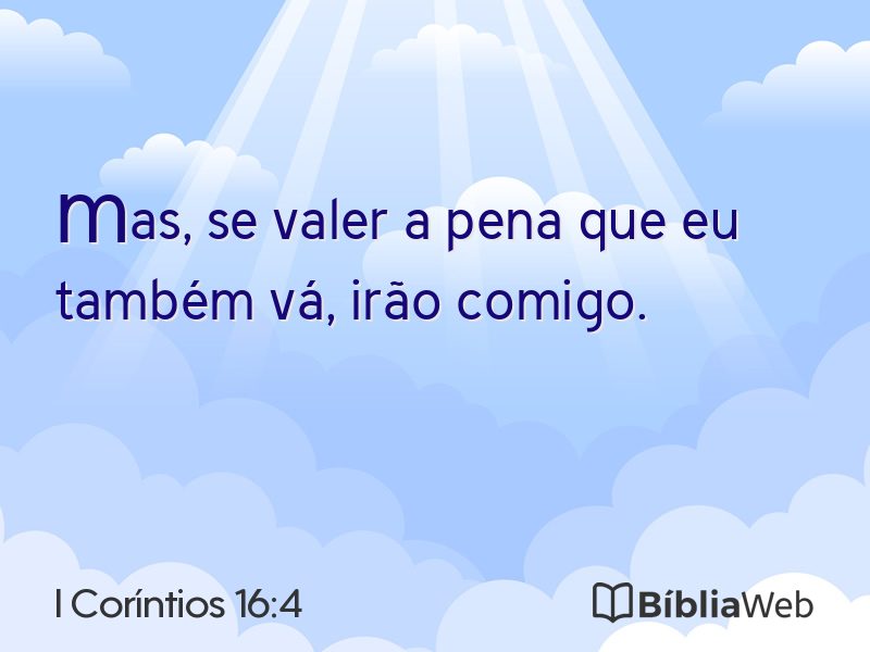 I Coríntios 16:4 em imagem para compartilhar