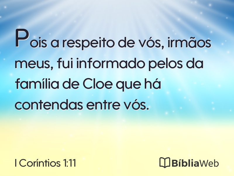 I Coríntios 1:11 em imagem para compartilhar