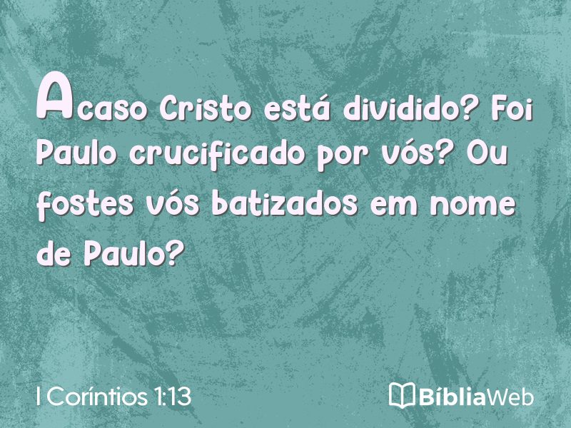 I Coríntios 1:13 em imagem para compartilhar