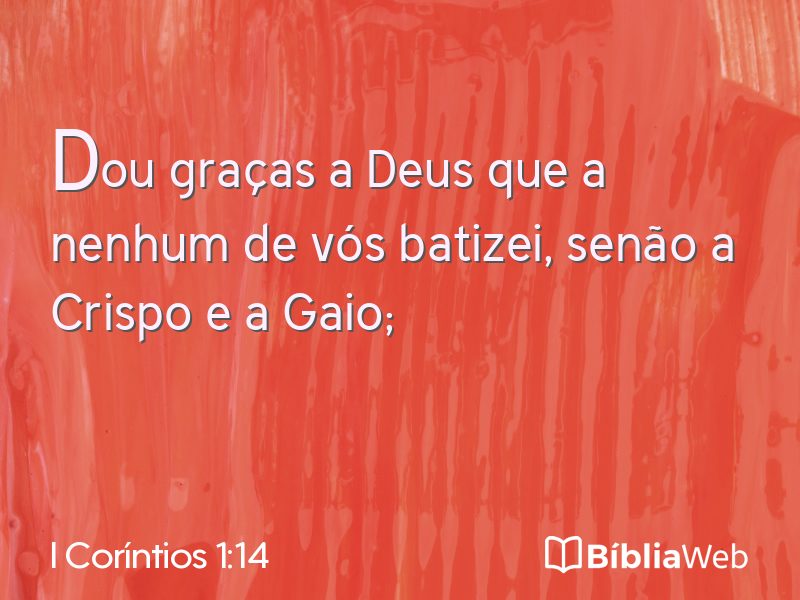 I Coríntios 1:14 em imagem para compartilhar