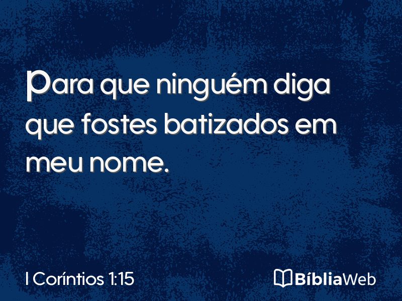 I Coríntios 1:15 em imagem para compartilhar