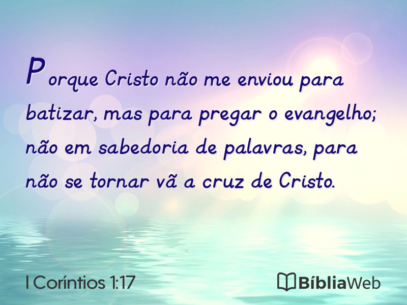 I Coríntios 1:17 em imagem para compartilhar