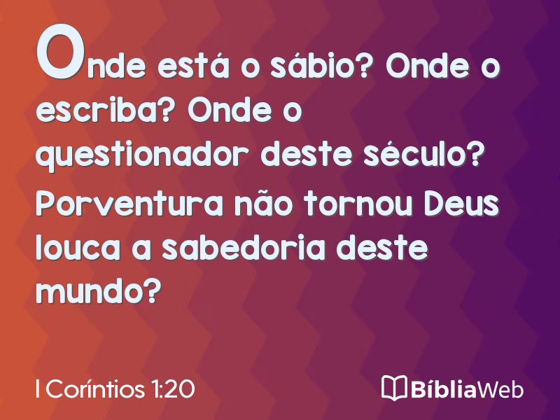 I Coríntios 1:20 em imagem para compartilhar