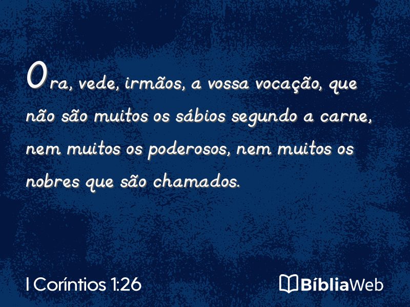 I Coríntios 1:26 em imagem para compartilhar