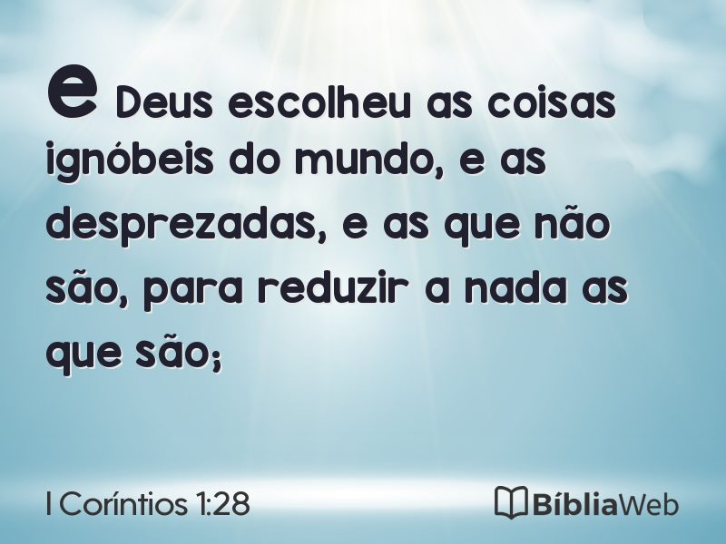 I Coríntios 1:28 em imagem para compartilhar
