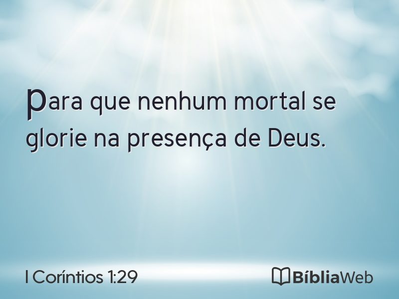 I Coríntios 1:29 em imagem para compartilhar
