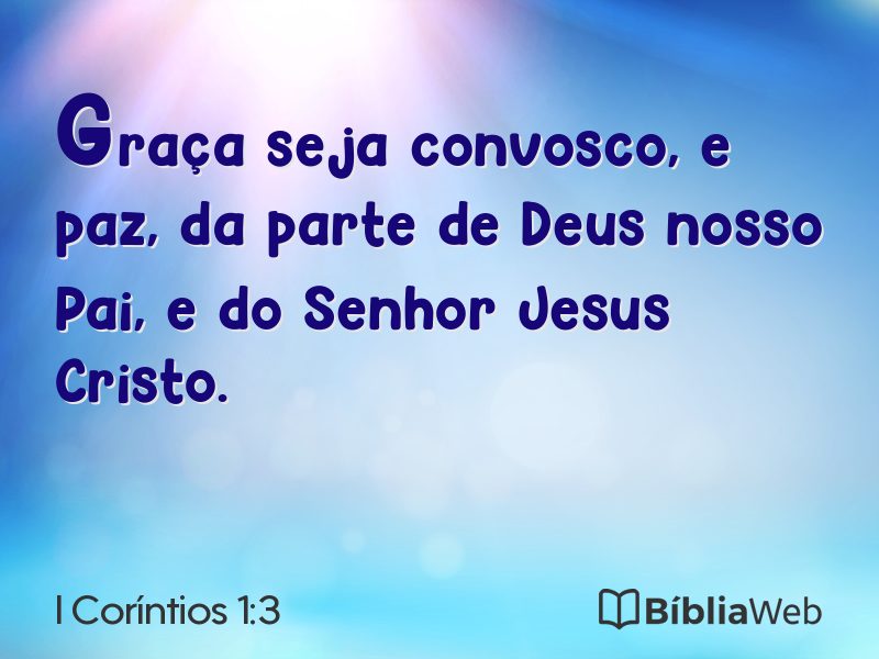 I Coríntios 1:3 em imagem para compartilhar