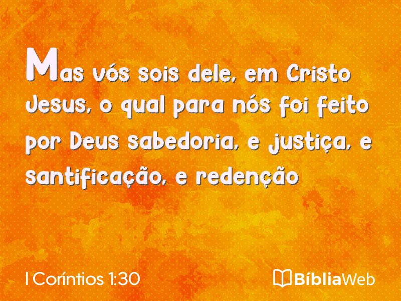 I Coríntios 1:30 em imagem para compartilhar