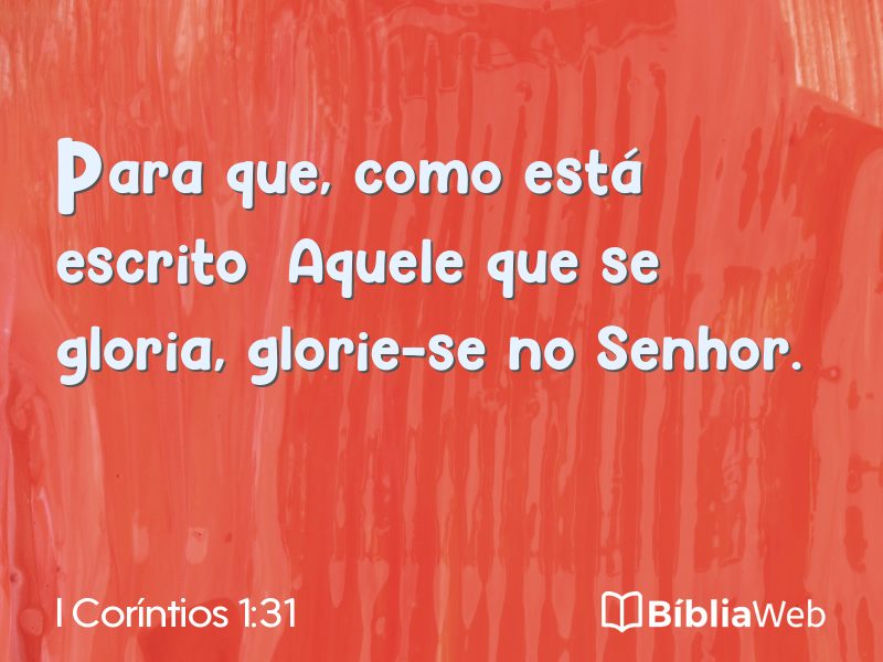 I Coríntios 1:31 em imagem para compartilhar