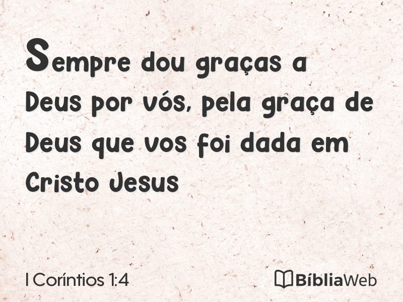I Coríntios 1:4 em imagem para compartilhar