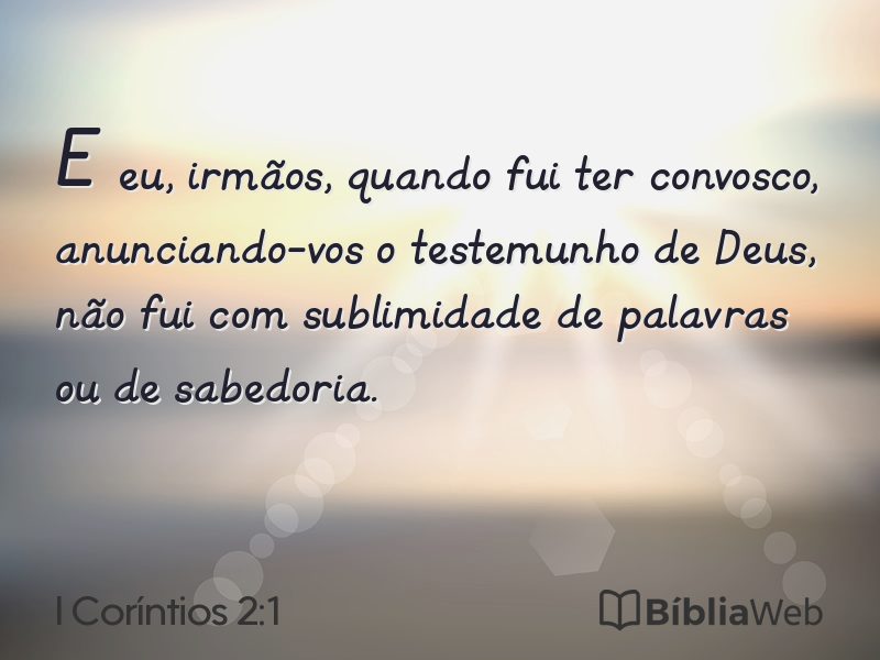 I Coríntios 2:1 em imagem para compartilhar
