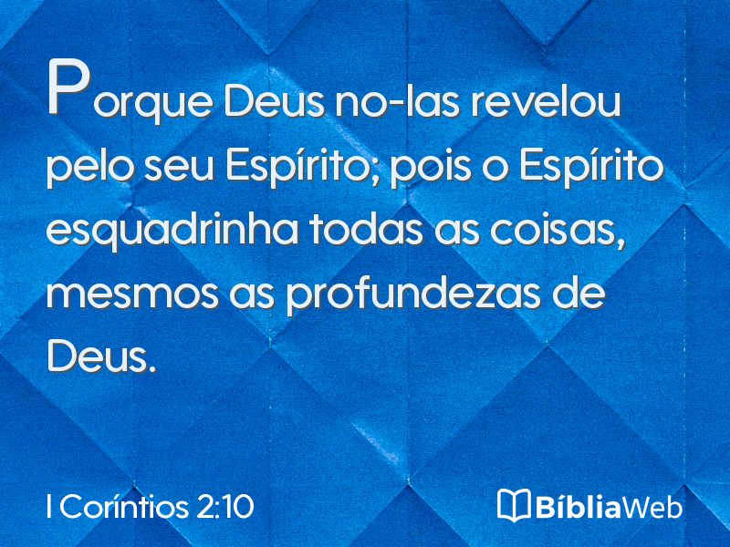 I Coríntios 2:10 em imagem para compartilhar