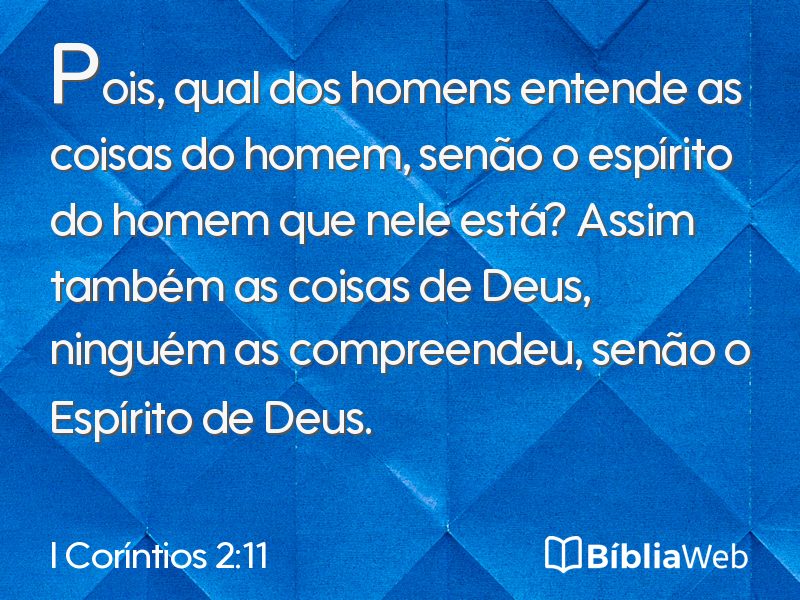 I Coríntios 2:11 em imagem para compartilhar