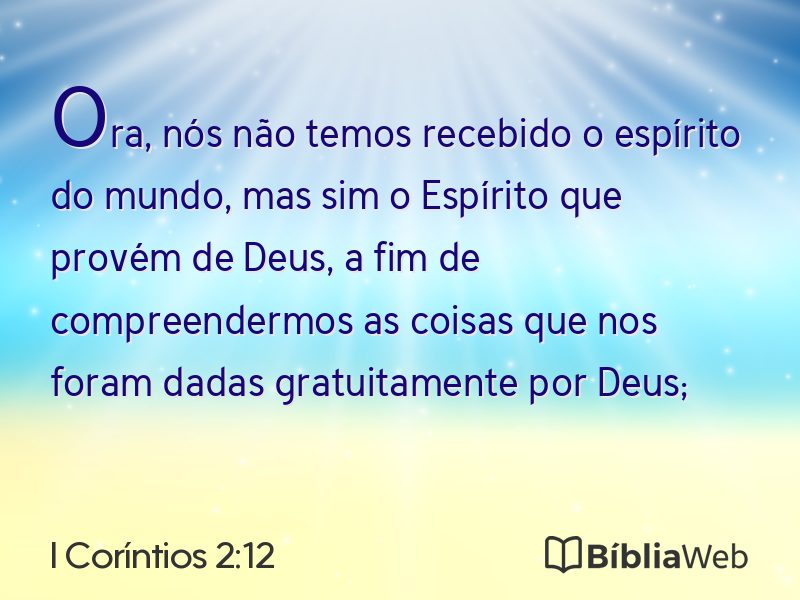 I Coríntios 2:12 em imagem para compartilhar
