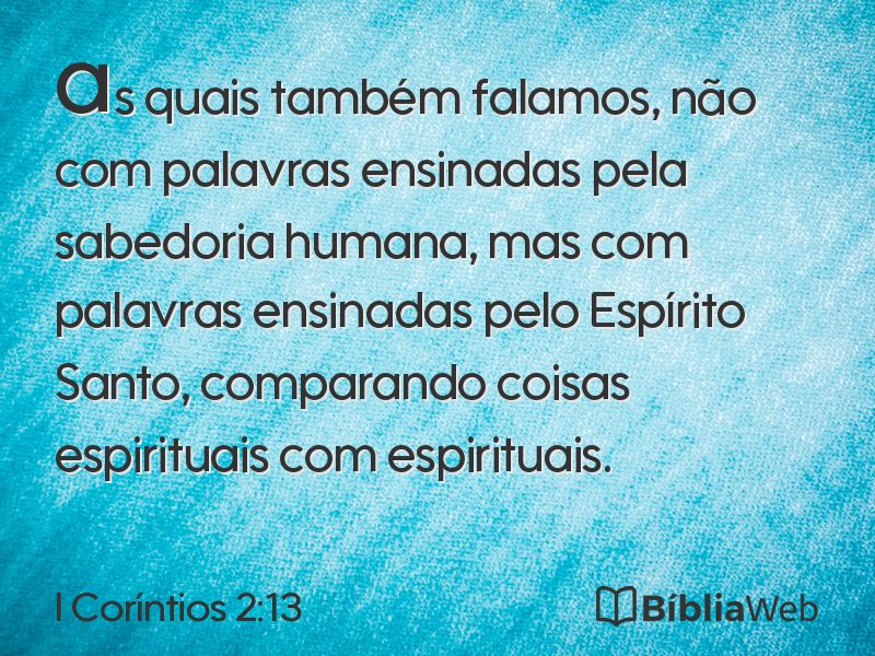 I Coríntios 2:13 em imagem para compartilhar