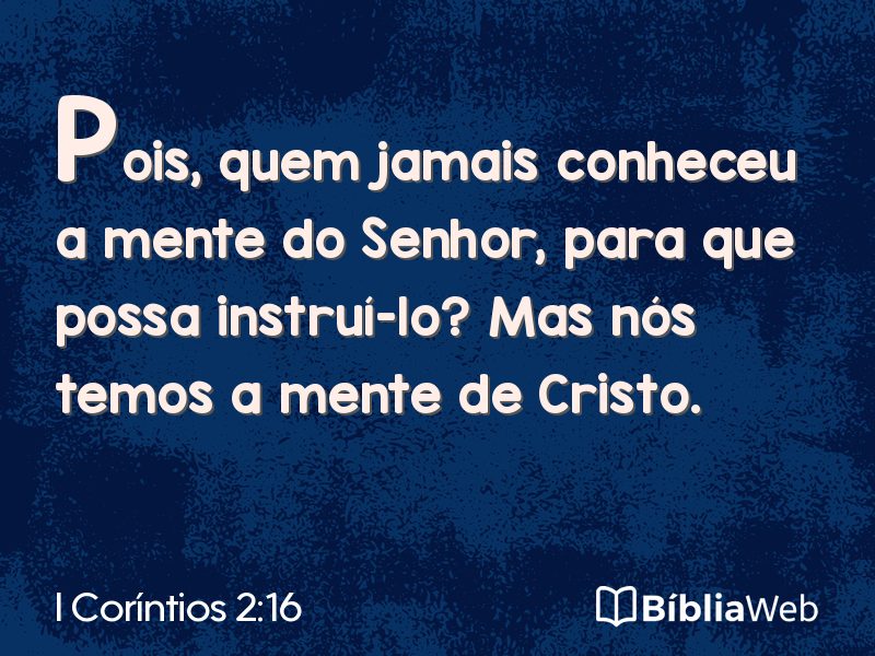 I Coríntios 2:16 em imagem para compartilhar